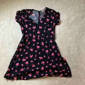 Gap VNeck floral mini dress a-line size 14